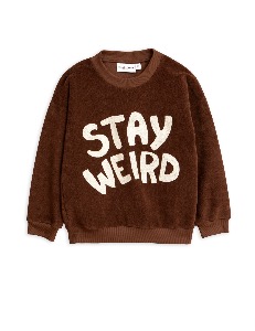 Stay weird sp terry sweatshirt-brown