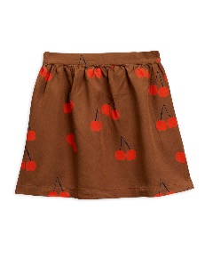 Cherry woven skirt-brown