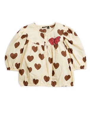 hearts woven blouse-Offwhite