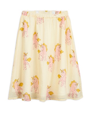 unicorn woven long skirt - yellow