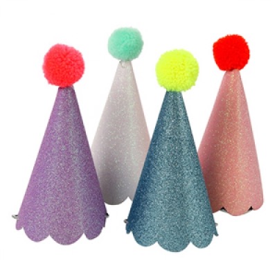 [MeriMeri] 메리메리-Glitter Party Hats With PomPoms