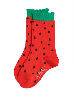 Strawberry scallop socks  - Red