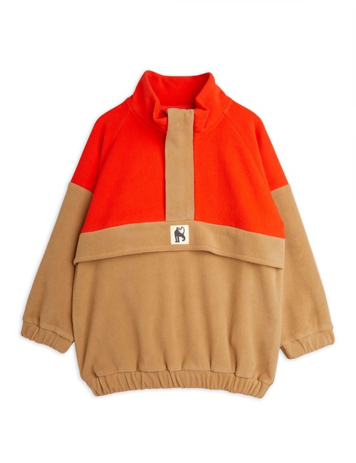 Fleece zip pullover - brown