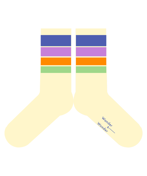 Wander&amp;Wonder 22SS Summer Stripe Socks(rainbow multi)