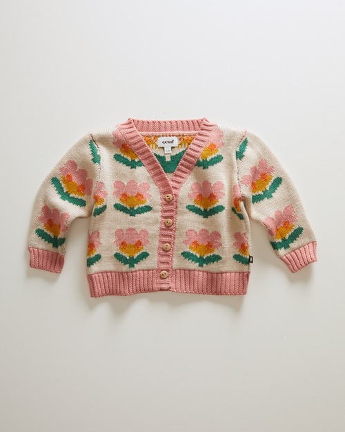 우프 22SS knit flower cardi (pch)