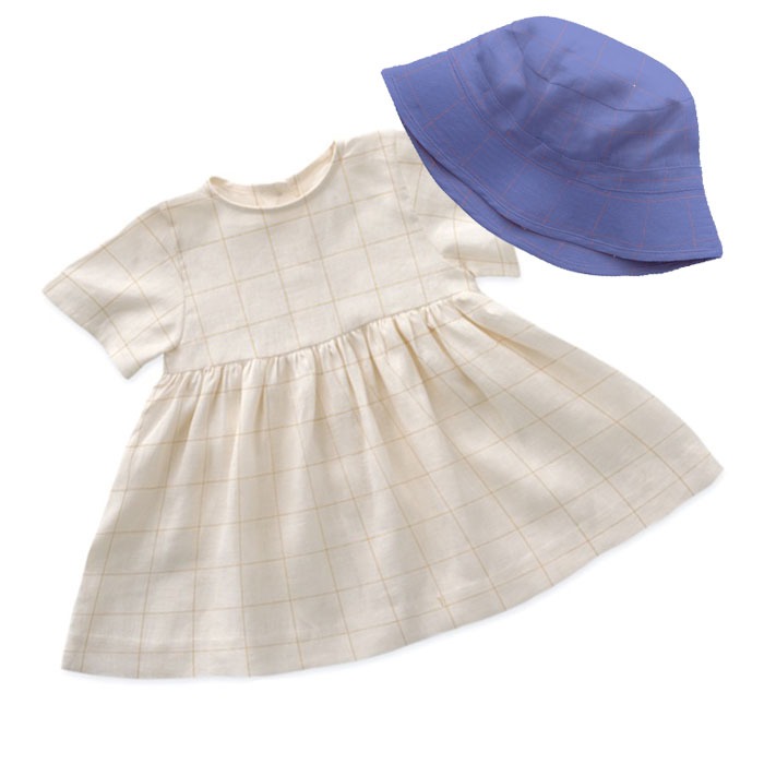 우프 kid hat + short sleeve dress set