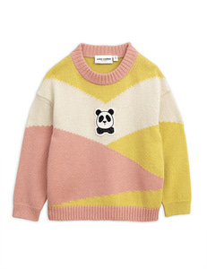 Panda knitted wool pullover -pink